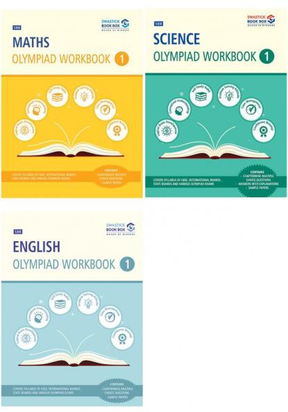SBB Maths Science and English Olympiad Workbook Combo  - Class 1