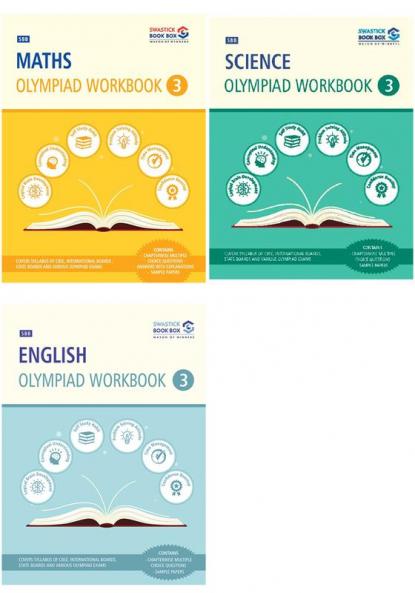 SBB Maths Science and English Olympiad Workbook Combo  - Class 3