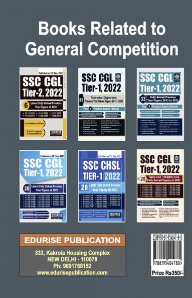 SSC CHSL Tier 1 Latest Topic wise Chapter wise Previous Year Solved Papers General Intelligence Quantitative Aptitude General Awareness English Language
