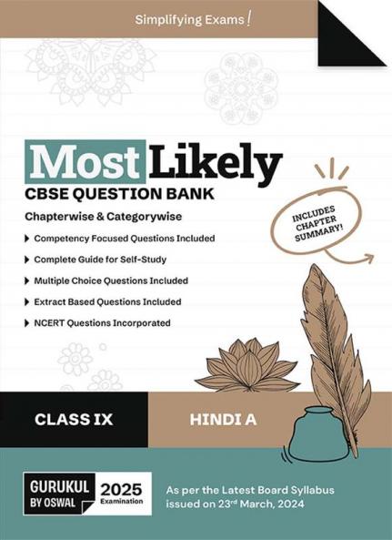 Gurukul by Oswal Hindi A Most Likely Question Bank : CBSE Class 9 for Exam 2025