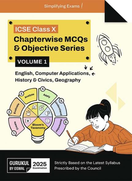 Gurukul By Oswal Chapterwise MCQs Vol I (English, History & Civics, Geography, Computer Applications) : ICSE Class 10 for Exam 2025