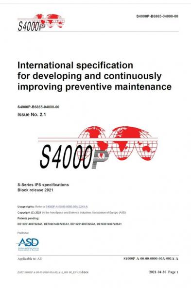 S4000P International specification for developing and continuously improving preventive maintenance Issue 2.1