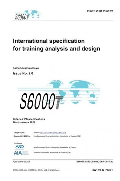 S6000T International specification for training analysis and design Issue 2.07