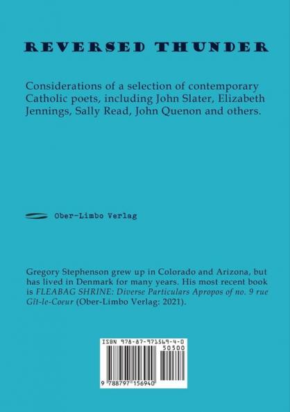 Reversed Thunder: Notes on Some Contemporary Catholic Poets