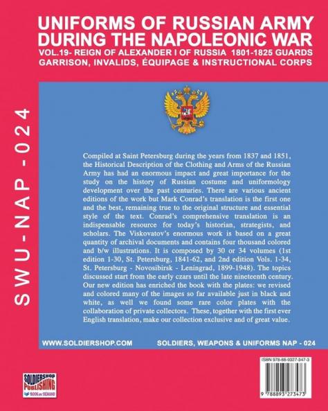 Uniforms of Russian army during the Napoleonic war vol.19: Guards garrison invalids èquipage & instructional corps: 24 (Soldiers Weapons & Uniforms Nap)