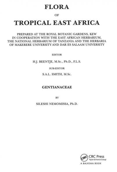 Flora of Tropical East Africa - Gentianaceae (2002)