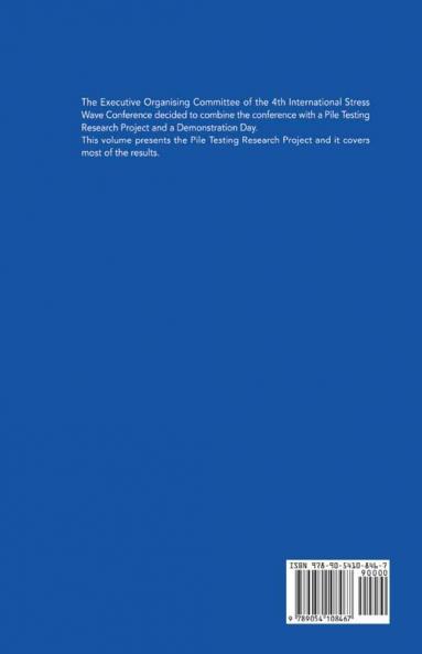 Application of Stress Wave Theory to Piles: Test Results