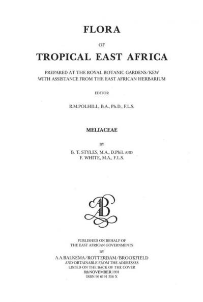 Flora of Tropical East Africa - Meliaceae (1991)
