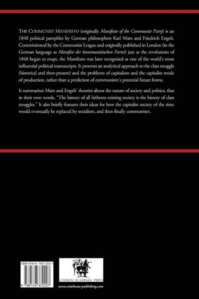 The Communist Manifesto (Chiron Academic Press - The Original Authoritative Edition)