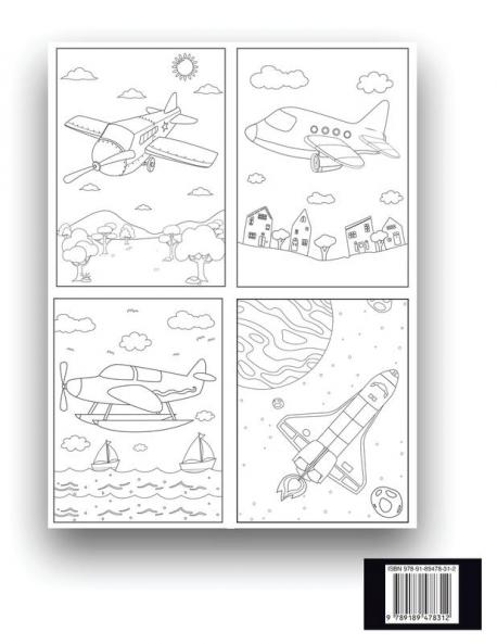 Flugzeug Malbuch: Aktivitätsbuch für Kinder