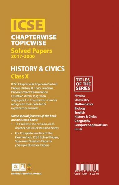 ICSE History & Civics Chapterwise-Topicwise Solved Papers Class 10th