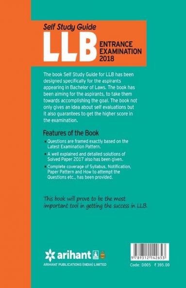 Self Study Guide for LLB Entrance Examnation 2018