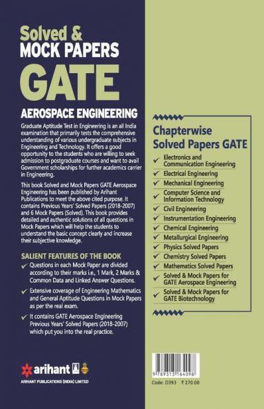Aerospace Engineering Solved & Mock Papers GATE 2019