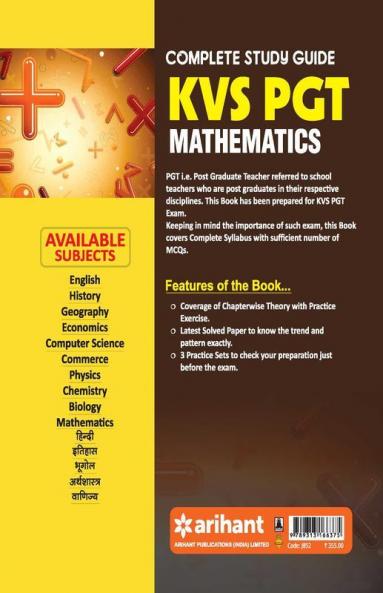KVS PGT Mathematics Guide 2018