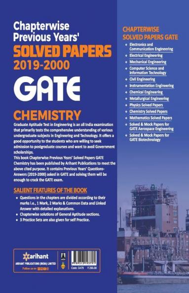 Chapterwise Solved Papers Chemistry GATE 2020(Old Edition)