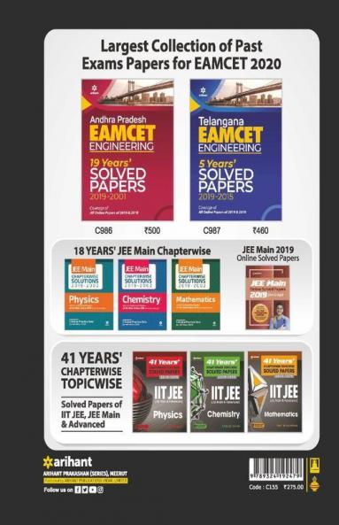 EAMCET Chemistry Andhra and Telangana Chapterwise 28 Years' Solutions and 5 Mock Tests 2020