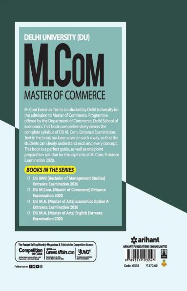 Delhi University M.Com Honours Guide 2020