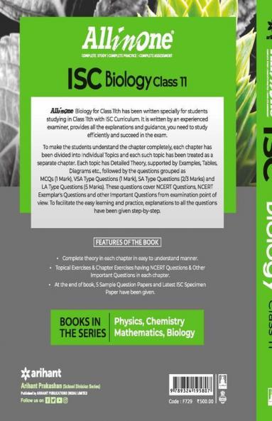 All In One ISC Biology Class 11 2020-21