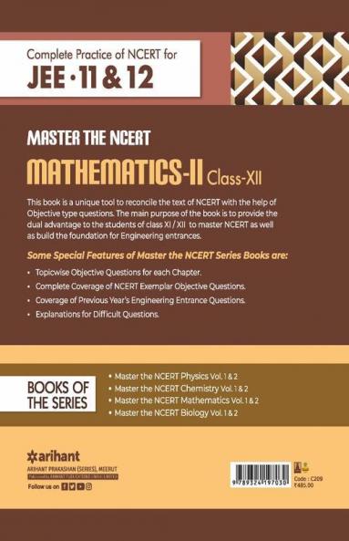 Master The NCERT for JEE Mathematics - Vol.2