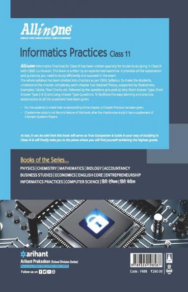 CBSE All In One Informatics Practices Class 11 for 2021 Exam