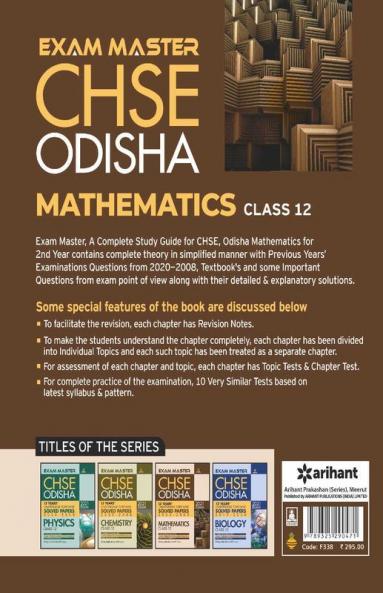 Exam Master CHSE Odisha Mathematics Class 12 2020-21