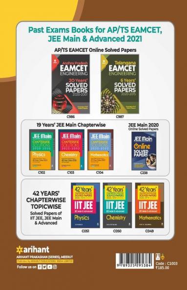Telangana EAMCET Chapterwise Solutions 2020-2018 Physics for 2021 Exam
