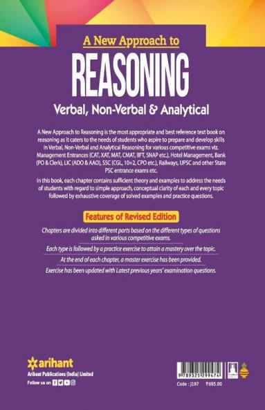 A New Approach to Reasonong (Verbal, Non-Verbal & Analytical) | English Medium