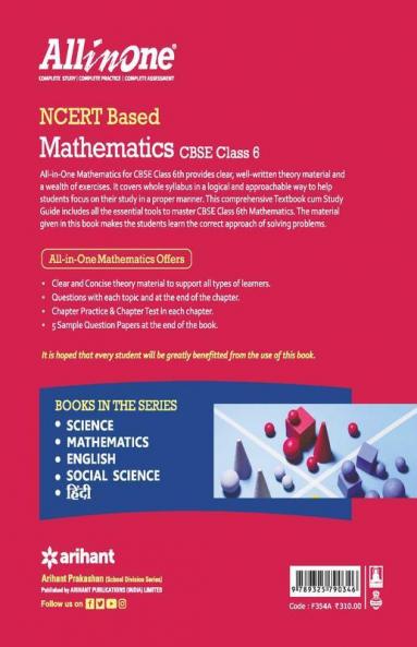 CBSE All In One NCERT Based Mathematics Class 6 for 2022 Exam (Updated edition for Term 1 and 2)