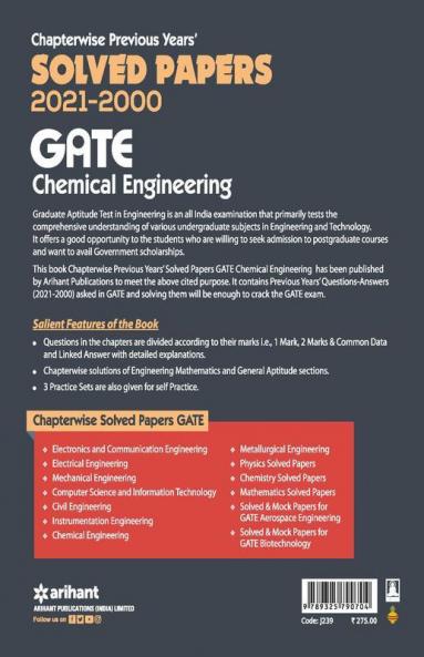Chemical Engineering Solved Papers GATE 2022