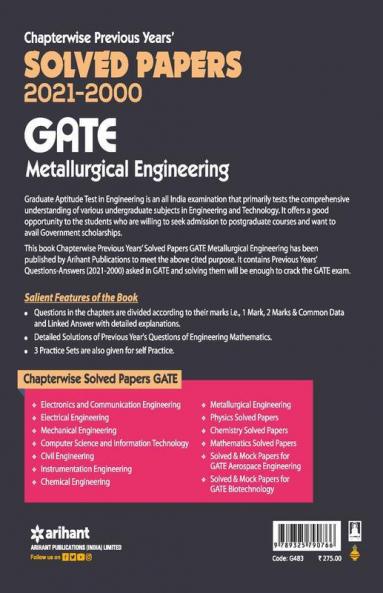 Metallurgical Engineering Solved Papers GATE 2022