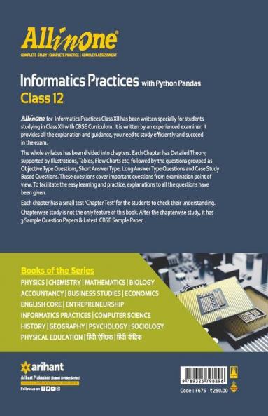 CBSE All In One Informatics Practices with Python Pandas Class 12 for 2022 Exam (Updated edition for Term 1 and 2)
