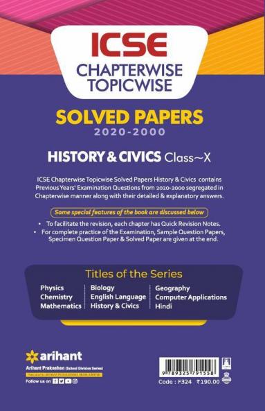 ICSE Chapterwise Topicwise Solved Papers History and Civics Class 10 for 2022 Exam