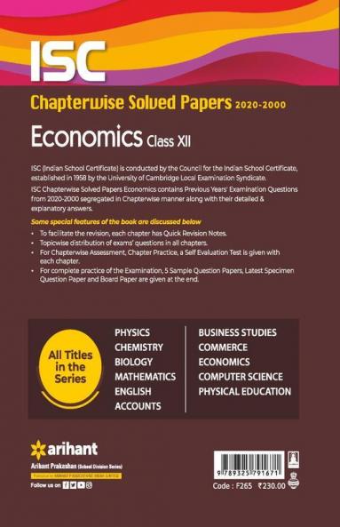 ISC Chapterwise Solved Paper - ECONOMICS