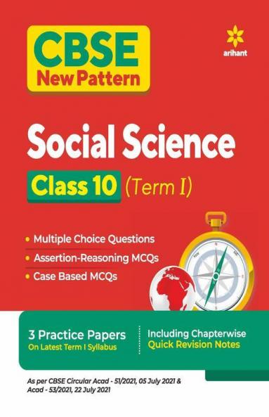 CBSE New Pattern Social Science Class 10 for 2021-22 Exam (MCQs based book for Term 1)