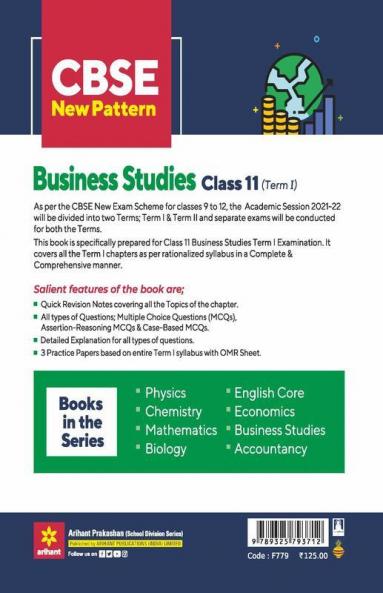 CBSE New Pattern Business Studies Class 11 for 2021-22 Exam (MCQs based book for Term 1)