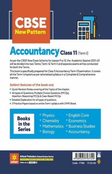 CBSE New Pattern Accountancy Class 11 for 2021-22 Exam (MCQs based book for Term 1)