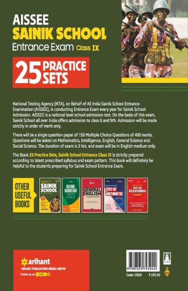 25 Practice Sets Sainik School Pravesh Pariksha Class 9 2022