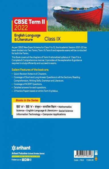 Arihant CBSE English Language & Literature Term 2 Class 9 for 2022 Exam (Cover Theory and MCQs)