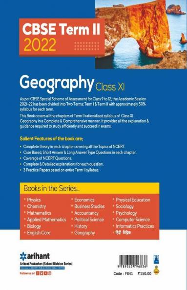 Arihant CBSE Geography Term 2 Class 11 for 2022 Exam (Cover Theory and MCQs)