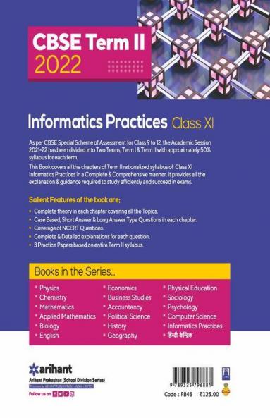Arihant CBSE Informatics Practices Term 2 Class 11 for 2022 Exam (Cover Theory and MCQs)