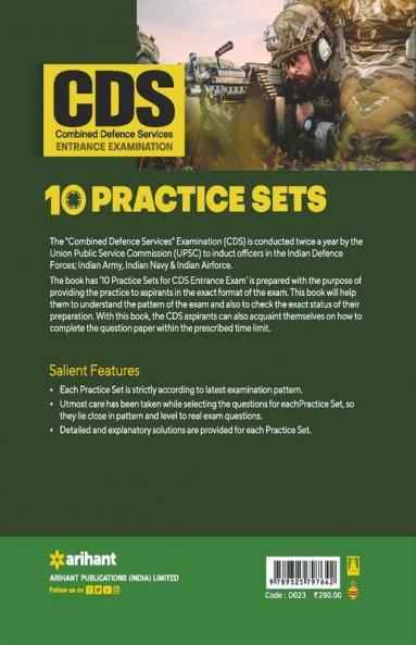 10 Practice Sets CDS Combined Defence Services Entrance Examination