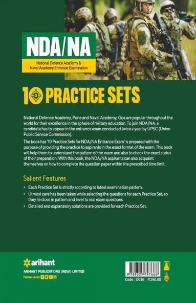 10 Practice Sets NDA/NA Defence Academy & Naval Academy