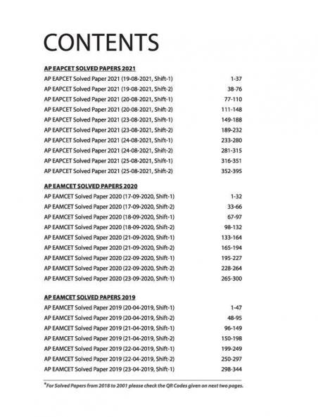 Andhra Pradesh EAPCET Engineering (2021-2001) Solved Papers For 2022 Exam