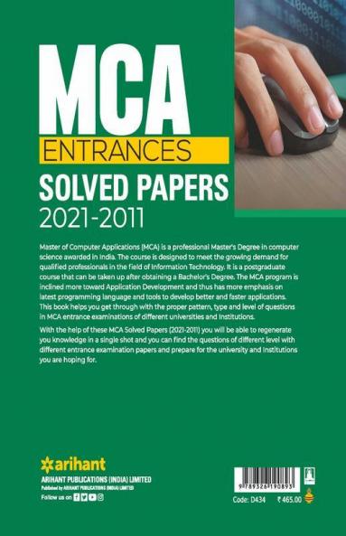 MCA Entrances Solved Papers (2021-2011) for 2022 Exam