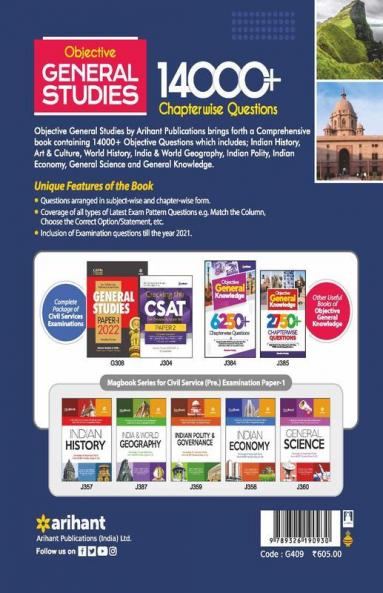 14000+ Chapterwise Questions Objective General Studies for UPSC /Railway/Banking/NDA/CDS/SSC and other competitive Exams