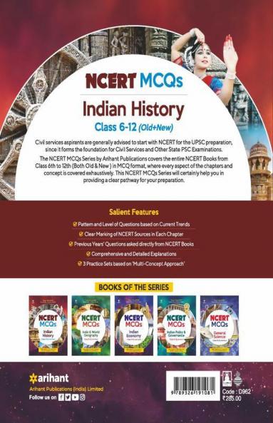 NCERT MCQs Indian History Class 6-12 (Old+New) for UPSC State PSC and Other Competitive Exams Highly Useful for Upsc State Psc and Other Competitive Exams