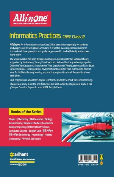 CBSE All In One Informatics Practices with Python Pandas Class 12 2022-23 Edition
