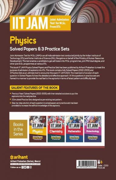 IIT JAM Physics Solved Papers (2022-2005) and 3 Practice Sets