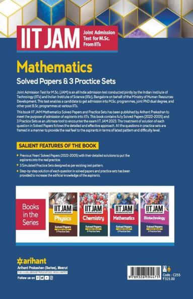 IIT JAM Mathematics Solved Papers (2022-2005) and 3 Practice Sets