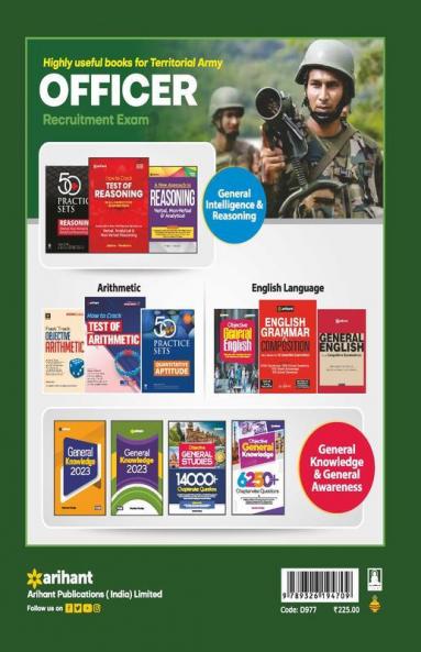 Territorial Army Officer 10 Practice Sets & 4 Solved Papers (2016-2021)